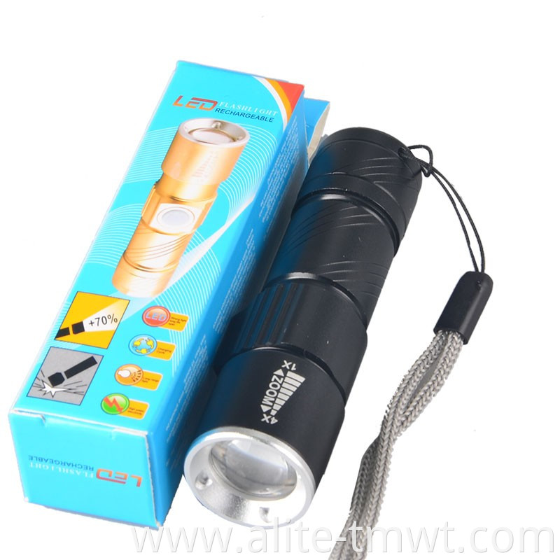 Emergency USB Rechargeable Cold White Light Multi-Function Flashlight And LIght